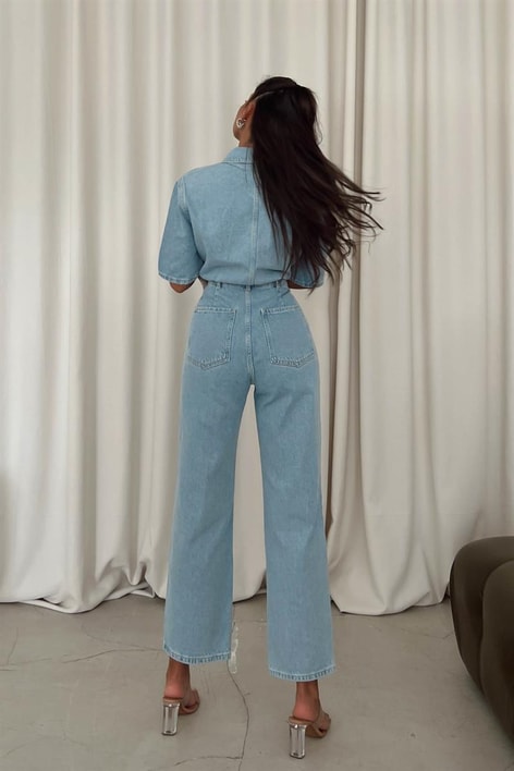 Straight Leg Denim Tulum Mavi