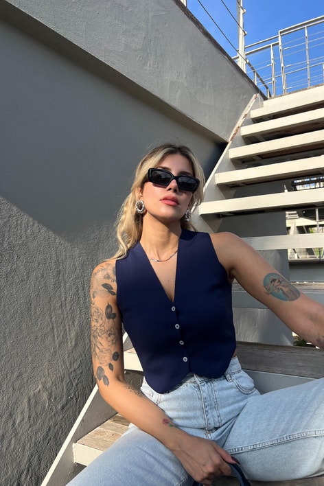 Basic Trend Yelek Lacivert