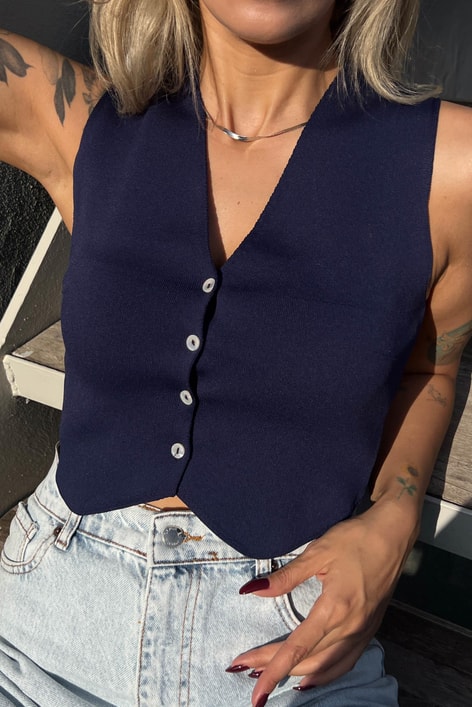 Basic Trend Yelek Lacivert