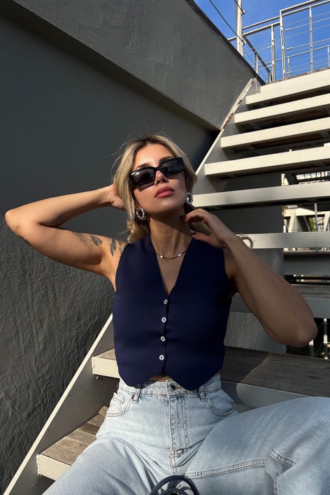 Basic Trend Yelek Lacivert