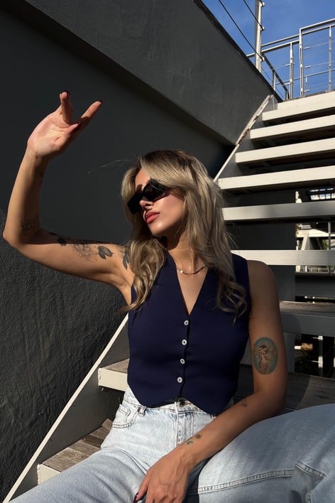 Basic Trend Yelek Lacivert