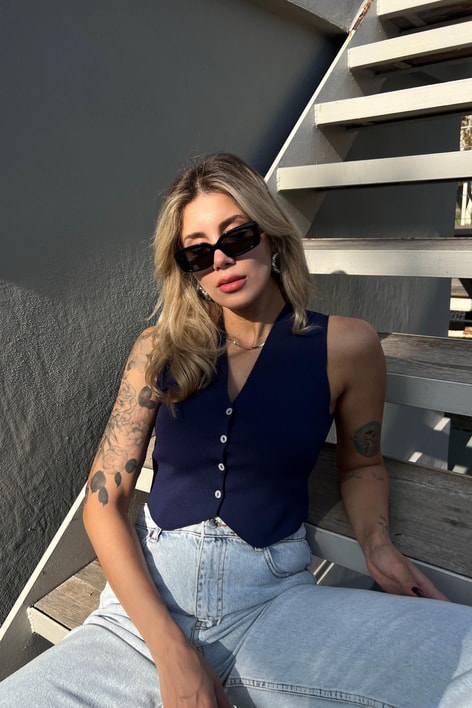 Basic Trend Yelek Lacivert