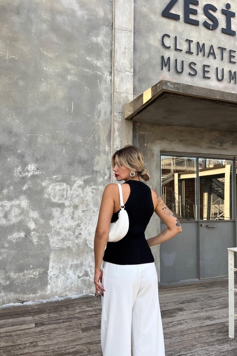 Casual Triko Yelek Siyah