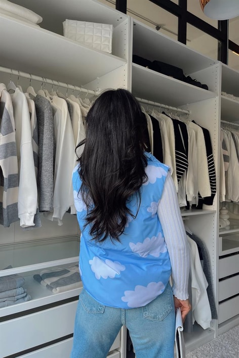 Çift Taraflı Gökkuşağı Yelek Mavi