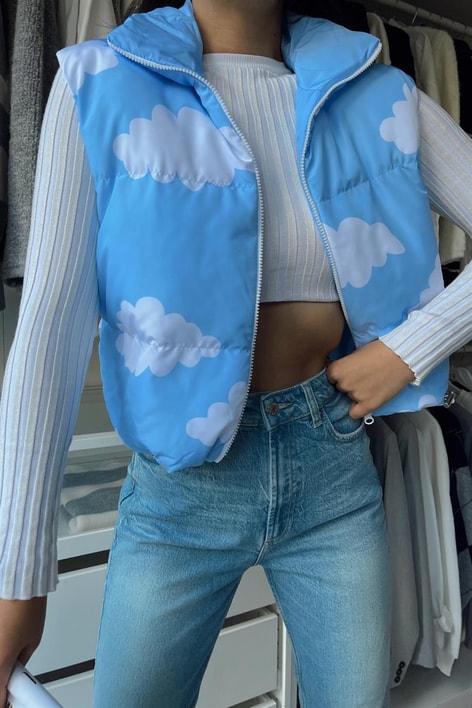 Çift Taraflı Gökkuşağı Yelek Mavi