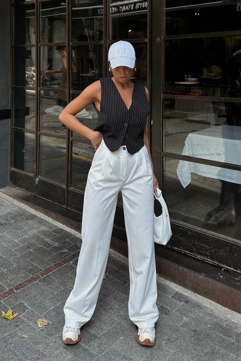 Çizgili Classic Basic Yelek Siyah Siyah