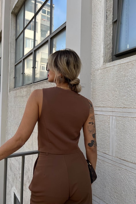 Classic Süs Cep Yelek Kahve