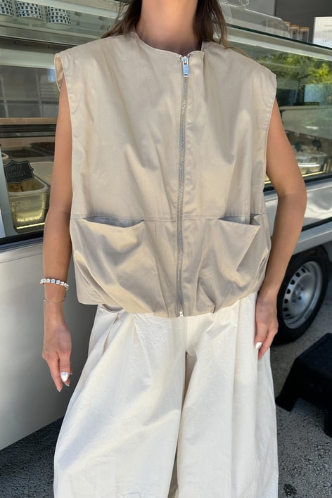 Gabardin Street Yelek Bej