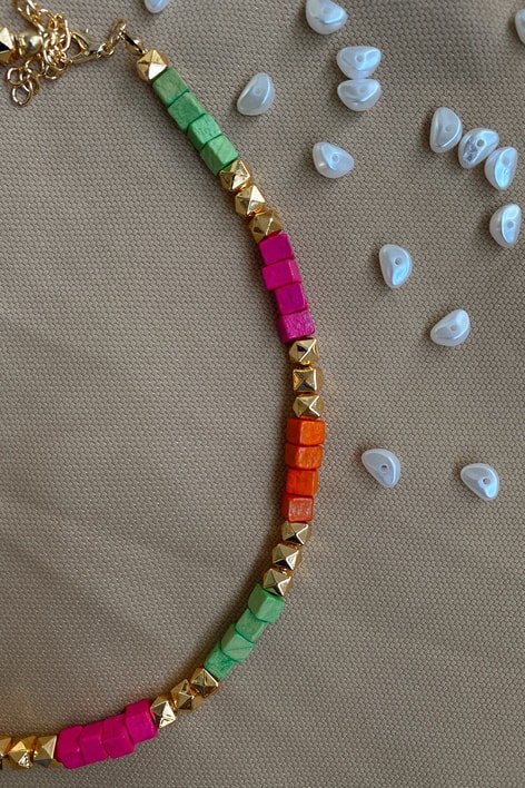 Mi Amor Boncuklu Kolye Çok Renkli