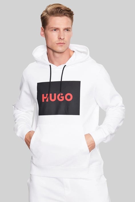 Hugo Boss Regular Fit Kapüşonlu Erkek Sweatshirt Beyaz