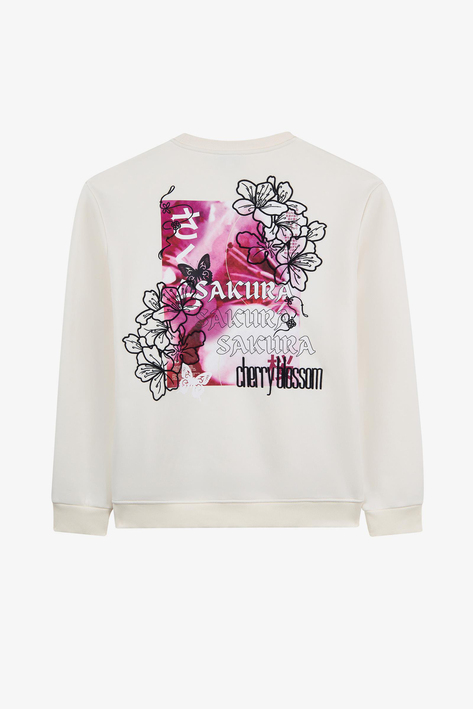 Alegion Solistice Kadın Sweatshirt 009 – Ekru 05 Sakura