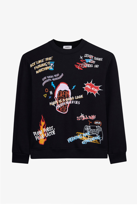 Alegion Solistice Kadın Sweatshirt 026 – Siyah – 13 Game