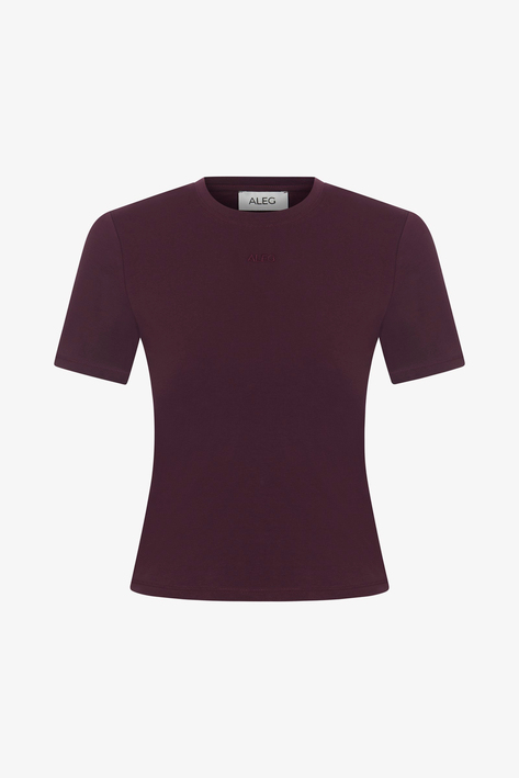 Bordo Slim Fit Kadın Crop T-Shirt 34