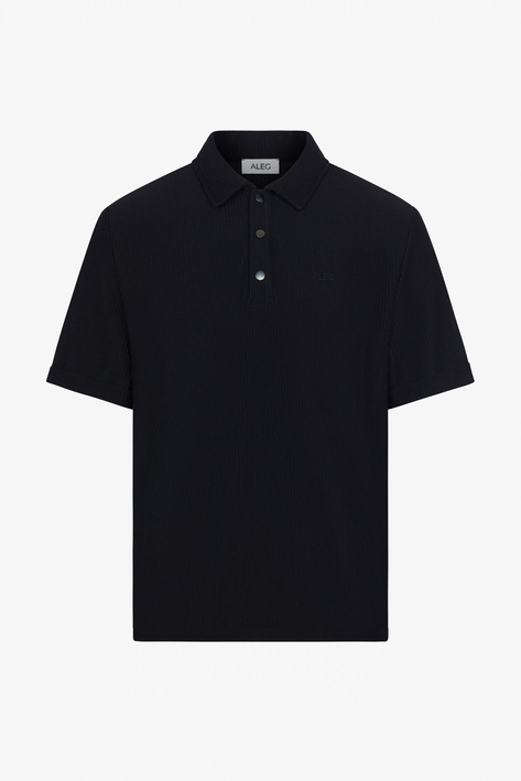 Siyah Regular Fit Polo Yaka Erkek T-Shirt 17