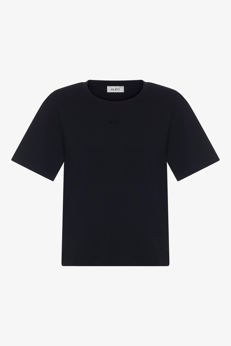 Siyah Regular Fit Vatkalı Kadın T-Shirt 35