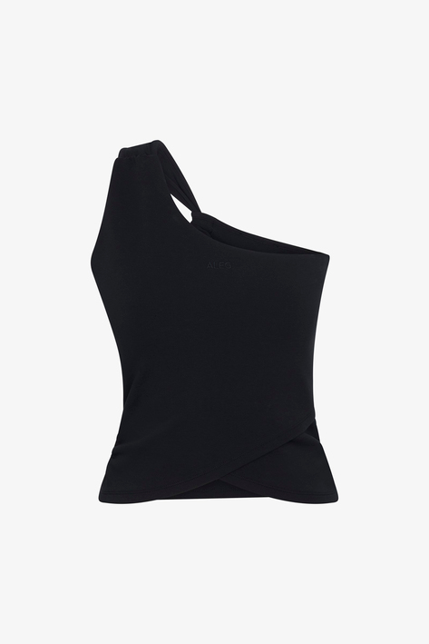 Siyah Slim Fit Kadın Asimetrik Bluz 58