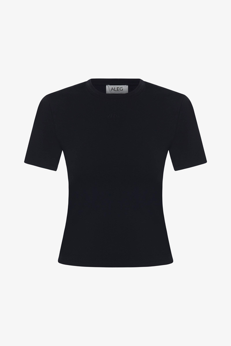 Siyah Slim Fit Kadın Crop T-Shirt 34