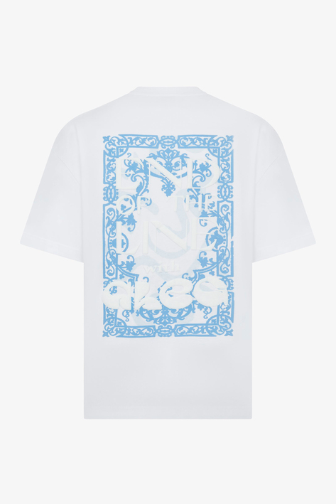 Tipografik Baskılı Ekru Oversize T-Shirt 02