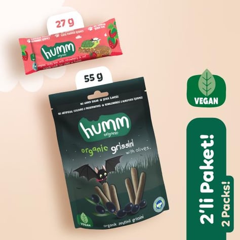 Organik Vegan Grissini Yulaf Bar Atıştırmalık Paketi 2 adet (2 çeşit) görseli.