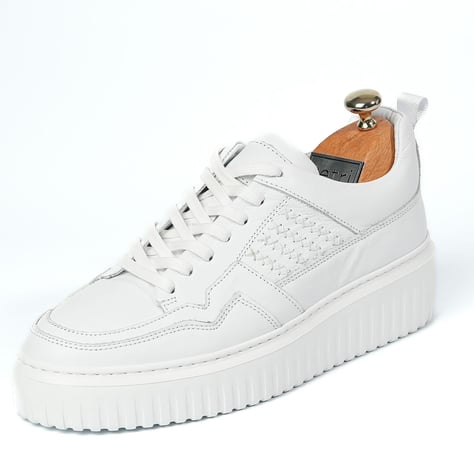 Richard Model Hakiki Deri El Yapımı Erkek Beyaz Sneaker