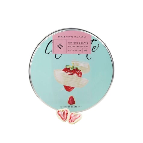 Beyaz Çikolata Kaplı Çilek Draje 250g