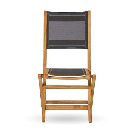 Kayu Teak Arona Batyline Black Katlanır Kolsuz Sandalye