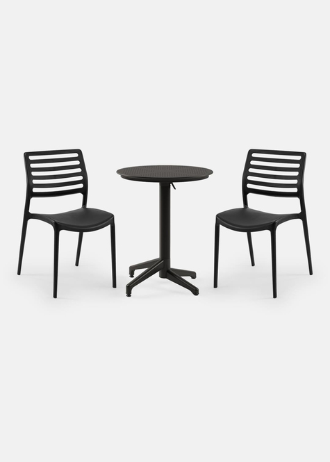 TİLİA BİSTRO SET MOON MASA KATLANIR Ø60 CM YUVARLAK - LOUİSE SANDALYE