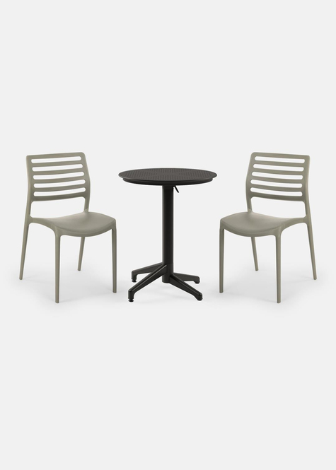TİLİA BİSTRO SET MOON MASA KATLANIR Ø60 CM YUVARLAK - LOUİSE SANDALYE