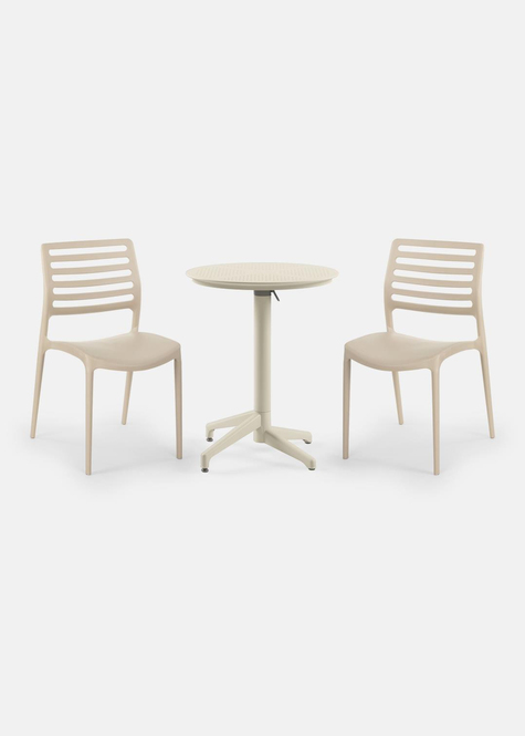 TİLİA BİSTRO SET MOON MASA KATLANIR Ø60 CM YUVARLAK - LOUİSE SANDALYE