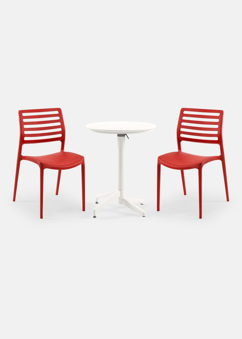 TİLİA BİSTRO SET MOON MASA KATLANIR Ø60 CM YUVARLAK - LOUİSE SANDALYE