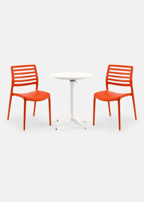 TİLİA BİSTRO SET MOON MASA KATLANIR Ø60 CM YUVARLAK - LOUİSE SANDALYE