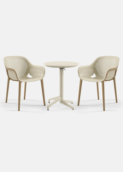 TİLİA BİSTRO SET MOON MASA KATLANIR Ø60 CM YUVARLAK - ATRA KOLTUK