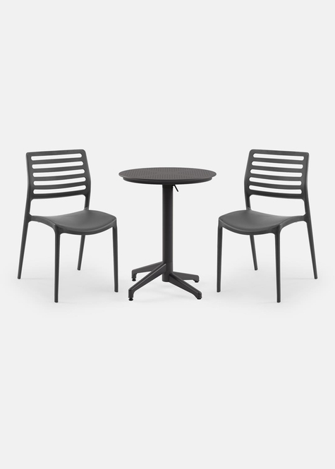 TİLİA BİSTRO SET MOON MASA KATLANIR Ø60 CM YUVARLAK - LOUİSE SANDALYE