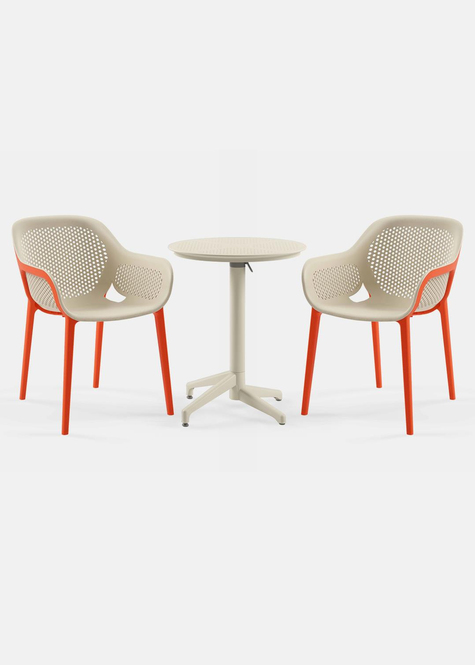 TİLİA BİSTRO SET MOON MASA KATLANIR Ø60 CM YUVARLAK - ATRA KOLTUK