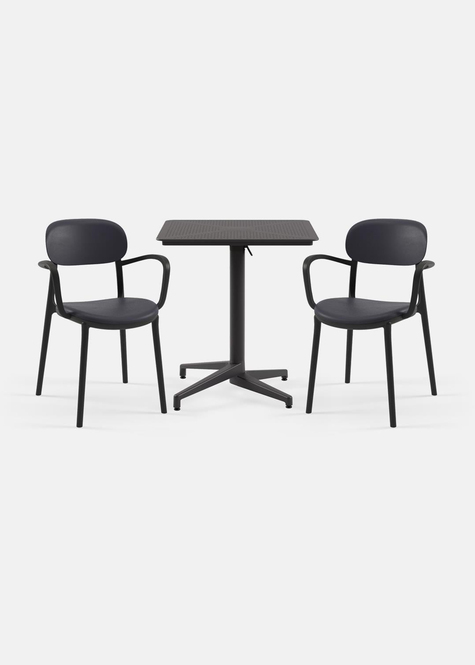 TİLİA BİSTRO SET MOON MASA KATLANIR 70X70 CM KARE - DUO KOLTUK