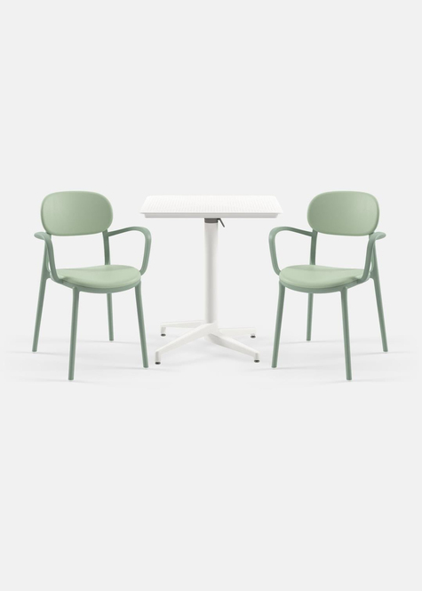 TİLİA BİSTRO SET MOON MASA KATLANIR 70X70 CM KARE - DUO KOLTUK