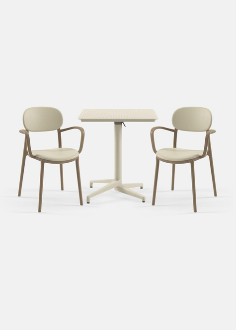 TİLİA BİSTRO SET MOON MASA KATLANIR 70X70 CM KARE - DUO KOLTUK