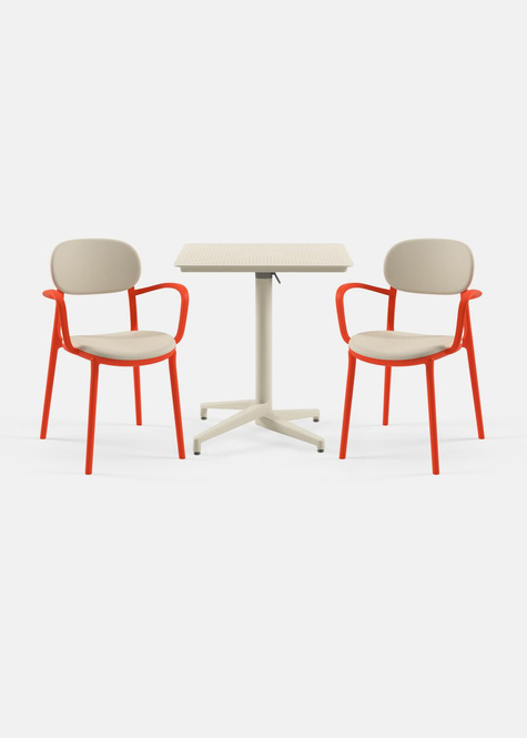 TİLİA BİSTRO SET MOON MASA KATLANIR 70X70 CM KARE - DUO KOLTUK