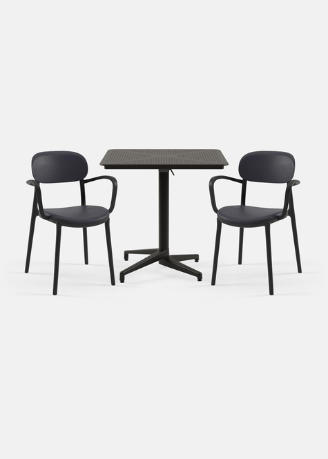 TİLİA BİSTRO SET MOON MASA KATLANIR 80X80 CM KARE - DUO KOLTUK