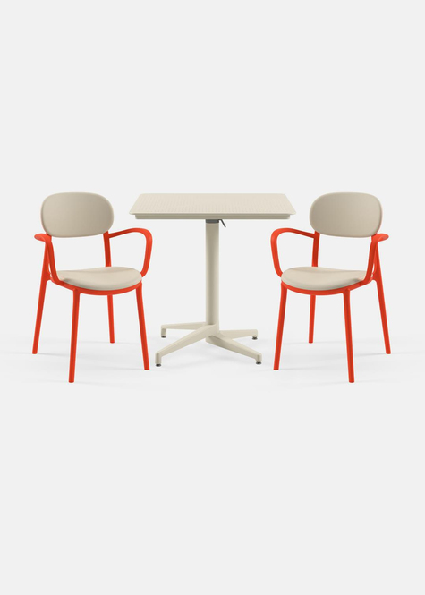 TİLİA BİSTRO SET MOON MASA KATLANIR 80X80 CM KARE - DUO KOLTUK