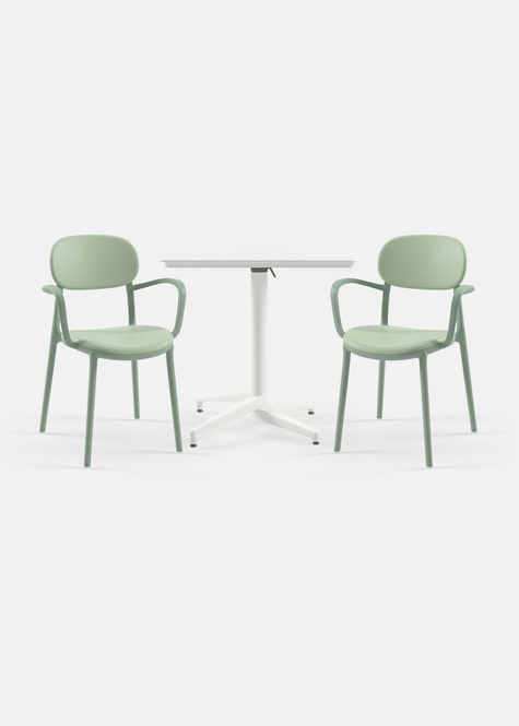 TİLİA BİSTRO SET MOON MASA KATLANIR 80X80 CM KARE - DUO KOLTUK