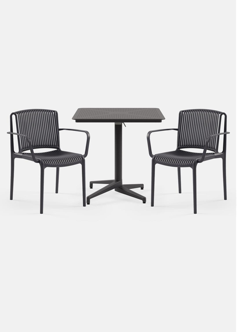TİLİA BİSTRO SET MOON MASA KATLANIR 80X80 KARE - NES KOLTUK