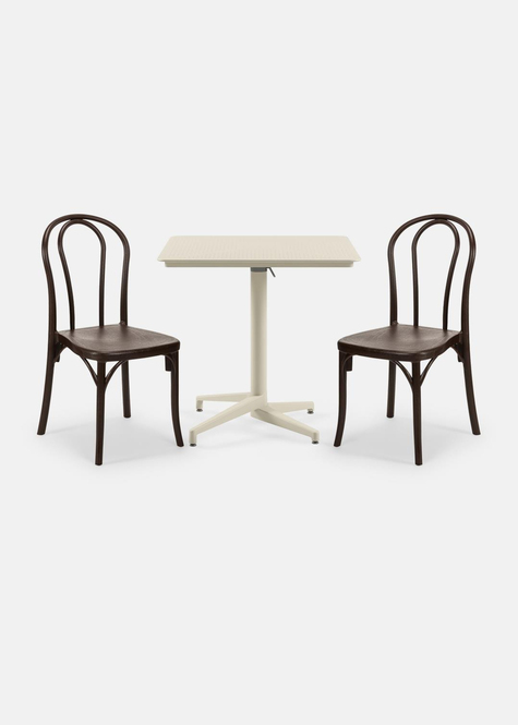 TİLİA BİSTRO SET MOON MASA KATLANIR 80X80 KARE - SOZO SANDALYE