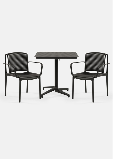 TİLİA BİSTRO SET MOON MASA KATLANIR 80X80 KARE - NES KOLTUK