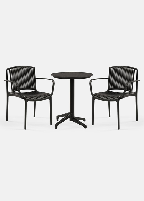 TİLİA BİSTRO SET MOON MASA SABİT Ø60 CM YUVARLAK - NES KOLTUK
