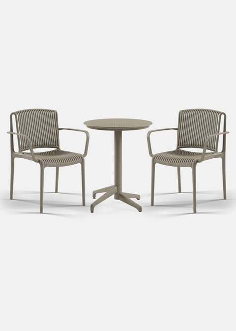 TİLİA BİSTRO SET MOON MASA SABİT Ø60 CM YUVARLAK - NES KOLTUK