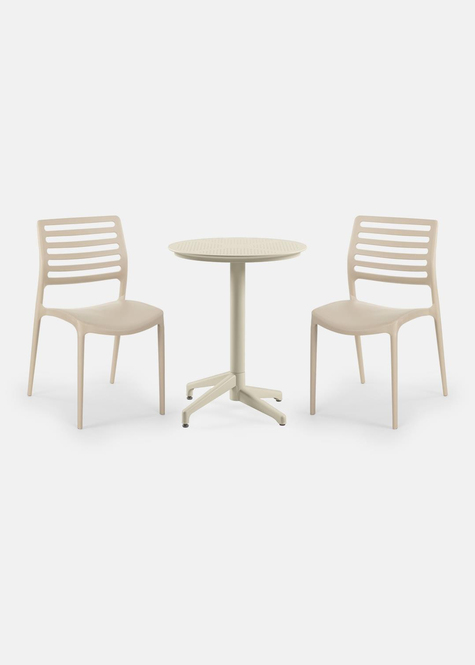 TİLİA BİSTRO SET MOON MASA SABİT Ø60 CM YUVARLAK - LOUİSE SANDALYE