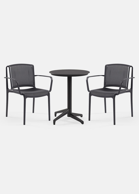TİLİA BİSTRO SET MOON MASA SABİT Ø60 CM YUVARLAK - NES KOLTUK
