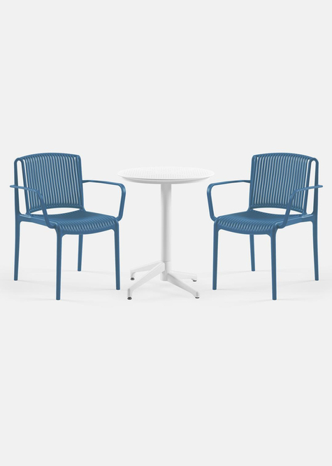 TİLİA BİSTRO SET MOON MASA SABİT Ø60 CM YUVARLAK - NES KOLTUK