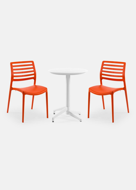 TİLİA BİSTRO SET MOON MASA SABİT Ø60 CM YUVARLAK - LOUİSE SANDALYE